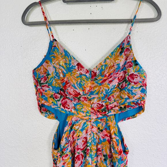 ASTR The Label Dress Womens Small Floral Side Cutout Tropical Cottagecore Boho - Picture 8 of 12